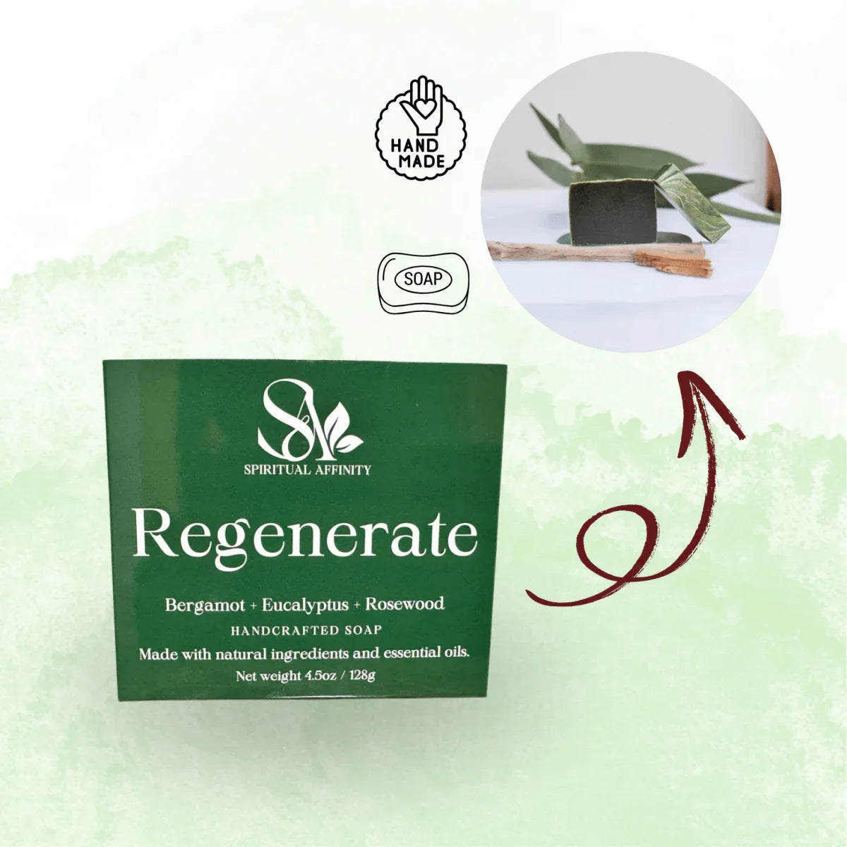 Regenerate Woodsy Bergamot Eucalyptus Bar - Spiritual Affinity